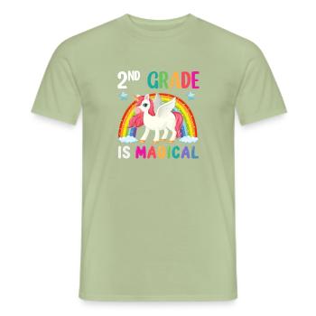 Zweite Klasse Rainbow Girls Jungen Lehrerteam 2. - Männer T-Shirt - Sage - Vorne - AI Model Male 178 light (178cm)