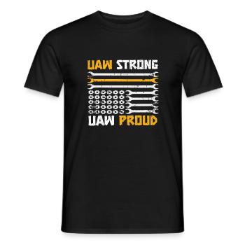 UAW fort UAW Proud Union Pride UAW Laborer - T-shirt homme - noir - Devant - AI Model Male 178 light (178cm)