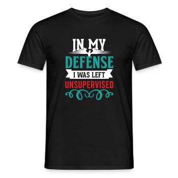 Cool Drôle Tee Dans Ma Défense, J’Étais Gauche - T-shirt homme - noir - Devant - AI Model Male 178 light (178cm)