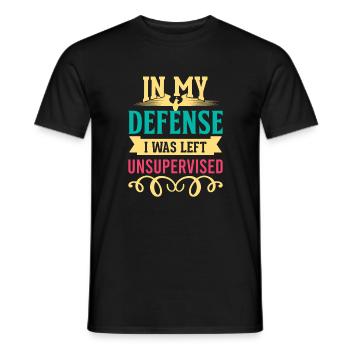 Cool Drôle Tee Dans Ma Défense, J’Étais Gauche - T-shirt homme - noir - Devant - AI Model Male 178 light (178cm)