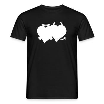 Heart angel and devil - Men's T-Shirt - black - Front - AI Model Male 178 light (178cm)