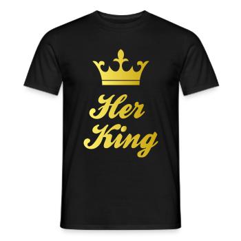 Couronne Her King - Or - T-shirt homme - noir - Devant - AI Model Male 178 light (178cm)