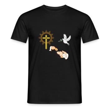 Baby Taufen mit Taube und Kreuz - Männer T-Shirt - Schwarz - Vorne - AI Model Male 178 light (178cm)
