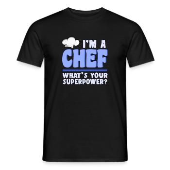 I am chef super-force chef food gift - Men's T-Shirt - black - Front - AI Model Male 178 light (178cm)