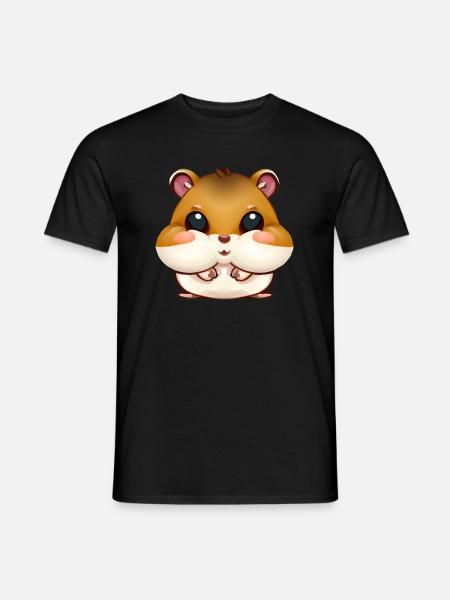 Cute hamster hamster cheeks - Men's T-Shirt - black