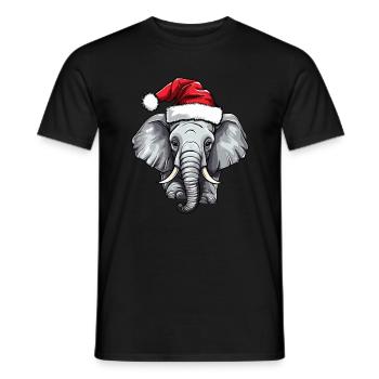 Éléphant Noël Éléphant d’hiver Heligabend - T-shirt homme - noir - Devant - AI Model Male 178 light (178cm)