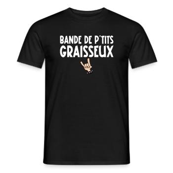 bande de p'tits graisseux - T-shirt homme - noir - Devant - AI Model Male 178 light (178cm)