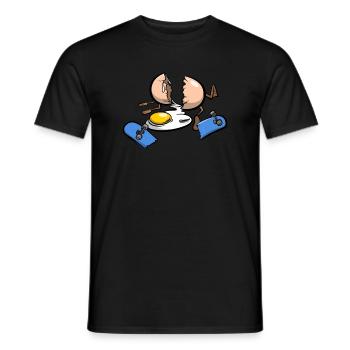 Skateboard accident egg - Men's T-Shirt - black - Front - AI Model Male 178 light (178cm)