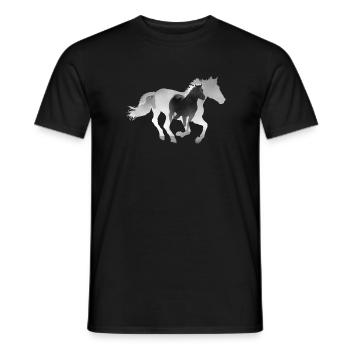 Horse gallop - Men's T-Shirt - black - Front - AI Model Male 178 light (178cm)
