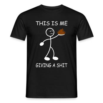 Dies ist mir ein Sh-t Stick Man Stick Figur geben - Männer T-Shirt - Schwarz - Vorne - AI Model Male 178 light (178cm)