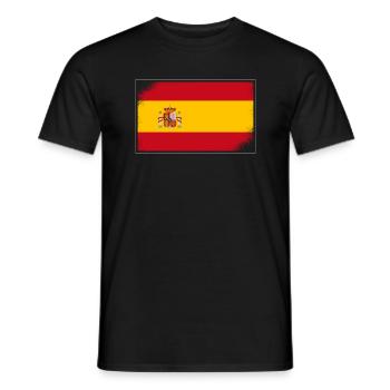 Spain Flag Vintage Spanish Flag Distressed Look - Men's T-Shirt - black - Front - AI Model Male 178 light (178cm)
