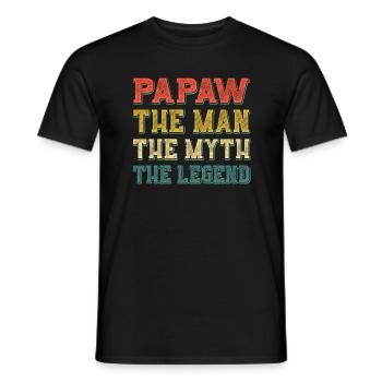 Papa Opa Spruch Papaw The Man The Myth The Legend - Männer T-Shirt - Schwarz - Vorne - AI Model Male 178 light (178cm)