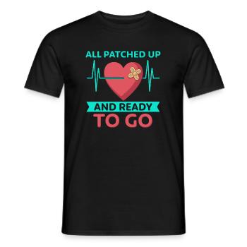 Heart surgery survived, we can go - Men's T-Shirt - black - Front - AI Model Male 178 light (178cm)