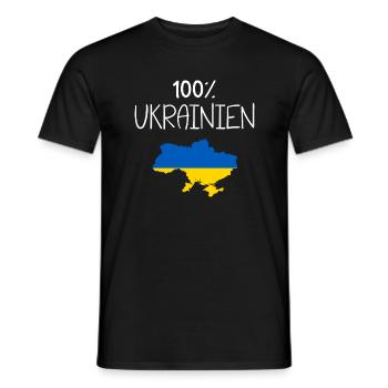 100 % Ukrainien - cadeau homme Ukraine - T-shirt homme - noir - Devant - AI Model Male 178 light (178cm)
