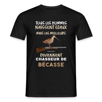Chasse à la bécasse, Bécassier de France - T-shirt homme - noir - Devant - AI Model Male 178 light (178cm)