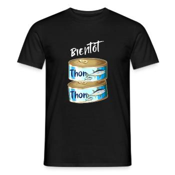Tonton bientôt tonton future naissance neveu niece - T-shirt homme - noir - Devant - AI Model Male 178 light (178cm)