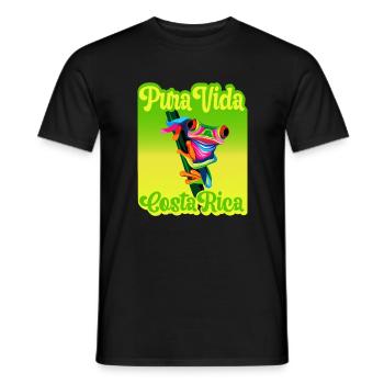 Pura Vida Costa Rica - T-shirt homme - noir - Devant - AI Model Male 178 light (178cm)