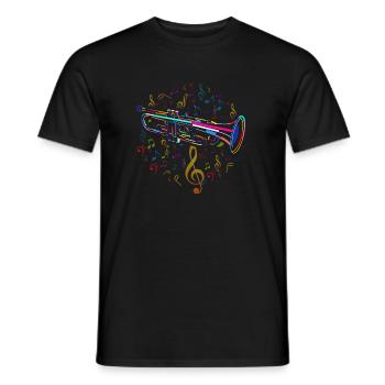 Trompette et notes de musique - T-shirt homme - noir - Devant - AI Model Male 178 light (178cm)
