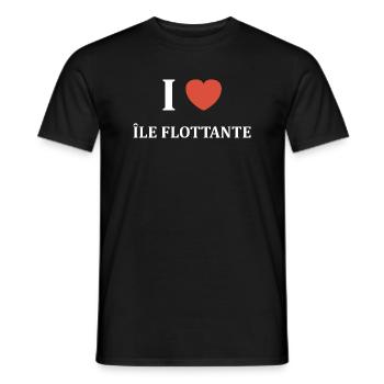 i love Île flottante - T-shirt homme - noir - Devant - AI Model Male 178 light (178cm)