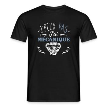 J'peux pas j'ai mécanique - T-shirt homme - noir - Devant - AI Model Male 178 light (178cm)