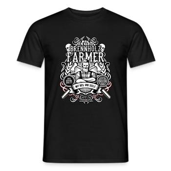 Forstwirt und Holzfäller Spruch Brennholzfarmer - Männer T-Shirt - Schwarz - Vorne - AI Model Male 178 light (178cm)