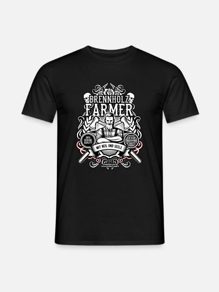 Forstwirt und Holzfäller Spruch Brennholzfarmer - Männer T-Shirt - Schwarz