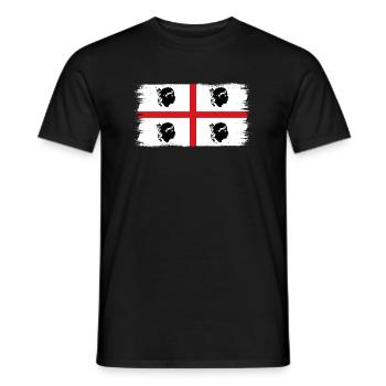 Sardinien Flagge Sardische Fahne Sardegna Fahne - Männer T-Shirt - Schwarz - Vorne - AI Model Male 178 light (178cm)