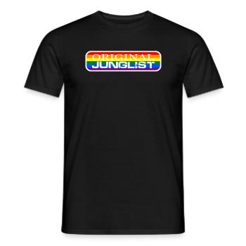 Original Junglist Drum and Bass DnB 90s Pride Mix - Men's T-Shirt - black - Front - AI Model Male 178 light (178cm)