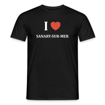 i love Sanary sur Mer - T-shirt homme - noir - Devant - AI Model Male 178 light (178cm)
