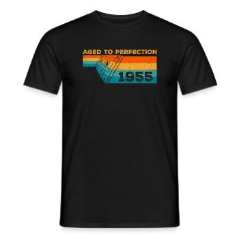 Vintage 1955 - Retro 1955 Birthday Gift - Men's T-Shirt - black - Front - AI Model Male 178 light (178cm)