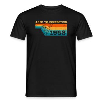 Vintage 1998 - 1998 Retro Birthday Gift - Men's T-Shirt - black - Front - AI Model Male 178 light (178cm)