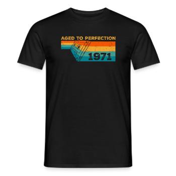 Vintage 1971 - Cadeau D’anniversaire 1971 Retro - T-shirt homme - noir - Devant - AI Model Male 178 light (178cm)