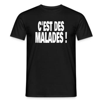 c'est des malades ! - T-shirt homme - noir - Devant - AI Model Male 178 light (178cm)