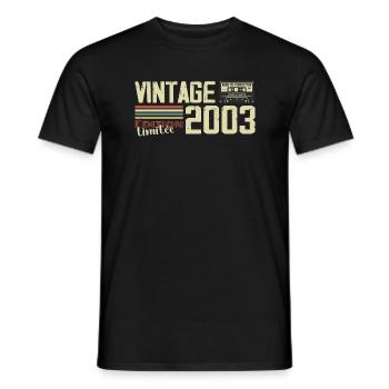 2003 Vintage Rétro Cadeau D'anniversaire 2003 - T-shirt homme - noir - Devant - AI Model Male 178 light (178cm)