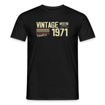 1971 Vintage Rétro Cadeau D'anniversaire 1971 - T-shirt homme - noir - Devant - AI Model Male 178 light (178cm)