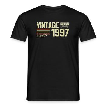 1997 Vintage Rétro Cadeau D'anniversaire 1997 - T-shirt homme - noir - Devant - AI Model Male 178 light (178cm)