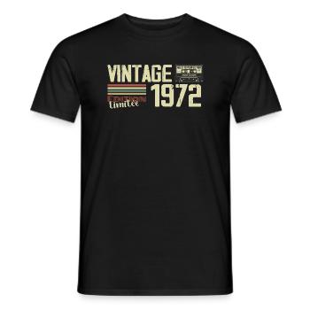 1972 Vintage Retro 1972 Geburtstagsgeschenk - Männer T-Shirt - Schwarz - Vorne - AI Model Male 178 light (178cm)