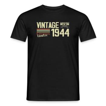 1944 Vintage Rétro Cadeau D'anniversaire 1944 - T-shirt homme - noir - Devant - AI Model Male 178 light (178cm)