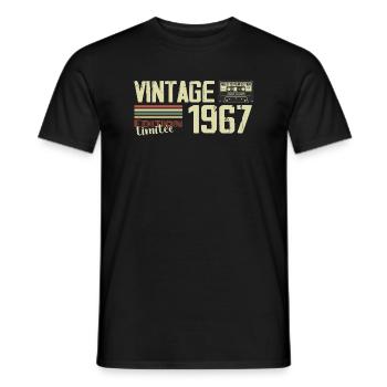 1967 Vintage Rétro Cadeau D'anniversaire 1967 - T-shirt homme - noir - Devant - AI Model Male 178 light (178cm)