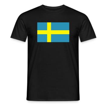 Schwedische Flagge - Männer T-Shirt - Schwarz - Vorne - AI Model Male 178 light (178cm)