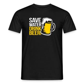 ÉCONOMISEZ DE L'EAU BOIRE DE LA BIERE SPORTS DE BOISSON VENTILATEUR T-SHIRT - T-shirt homme - noir - Devant - AI Model Male 178 light (178cm)