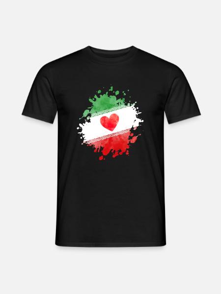 iran flag heart - Men's T-Shirt - black