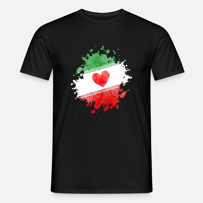 iran flag heart - Männer T-Shirt - Schwarz