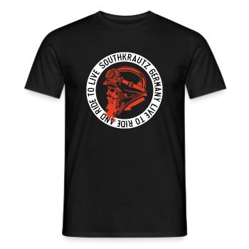 Southkrautz free Biker - Live to Ride - Men's T-Shirt - black - Front - AI Model Male 178 light (178cm)