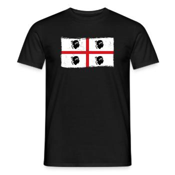 Sardinia Flag Vintage Sardinian Flag Used Look - Men's T-Shirt - black - Front - AI Model Male 178 light (178cm)