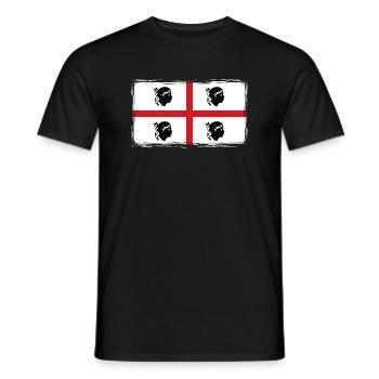 Sardaigne Drapeau Vintage Drapeau Sarde Occasion Look - T-shirt homme - noir - Devant - AI Model Male 178 light (178cm)