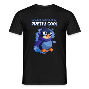 Socially Awkward Penguin - Männer T-Shirt - Schwarz - Vorne - AI Model Male 178 light (178cm)