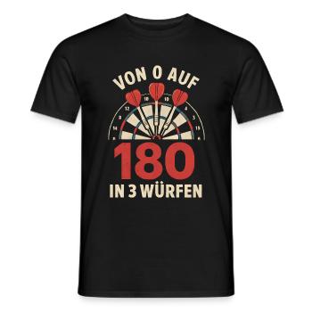 von 0 auf 180 Dart Geschenk Lustig - Männer T-Shirt - Schwarz - Vorne - AI Model Male 178 light (178cm)