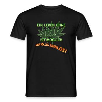 SINNLOS OHNE HANF - Männer T-Shirt - Schwarz - Vorne - AI Model Male 178 light (178cm)