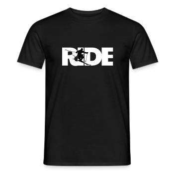 Ride skiing freeride skiing - Men's T-Shirt - black - Front - AI Model Male 178 light (178cm)